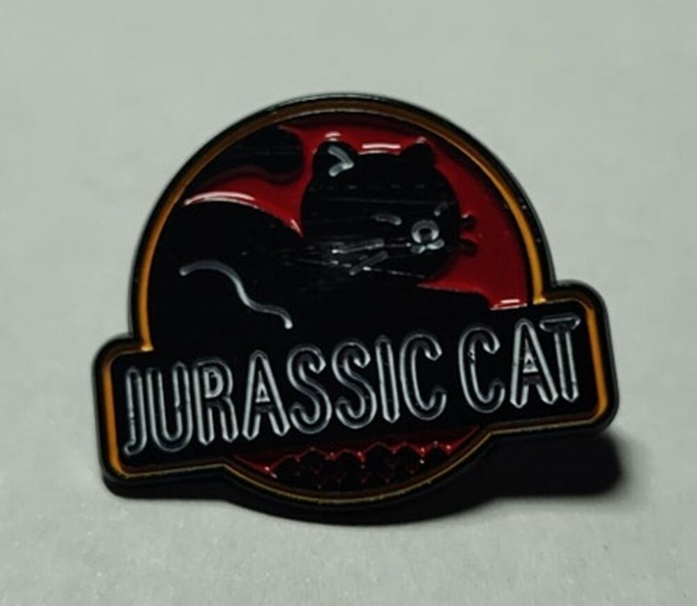 Fun Jurassic Black Cat Pin Kitty Lapel Hat Brooch